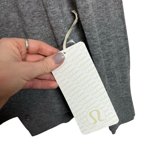 Lululemon Sunset Savasana Sweater Womens 8 Gray Merino Wool Open Back Pullover - Picture 13 of 14